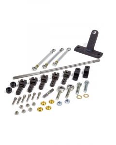 Weiand Throttle Linkage Side Mount Dual Quad Aluminum / Steel Black Anod