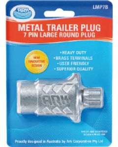 ARK 7 Pin Large Round Trailer Plug Metal Common All States Blister Pack