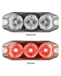 Autolamps Red 3 Module LED Emergency Lamp 12/24V Flush Mount 25cm
