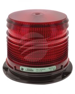 Jaylec LED Red Beacon 12/24V 3 Bolt Polyc Mount 24 Strb 2 Rot Patt