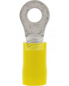 Jaylec Pack 10 Ring Terminal 4mm Insul Pvc Double Crimp Yellow