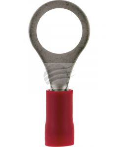 Jaylec Pack 10 Ring Terminal 8mm Insul Pvc Double Crimp Red