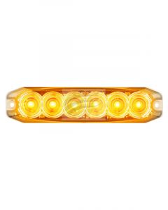 Autolamps Amber 6 Module LED Emergency Lamp 12/24V Flush Mount 25cm