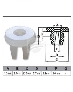 Jaylec Pack 10 Automotive Fastener Universal White Plastic