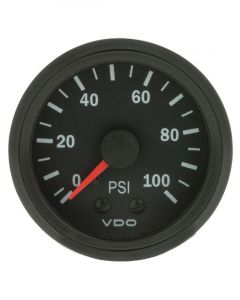 VDO Cockpit Vision Pressure Gauge Mechanical 0 - 100Psi 52mm Diam