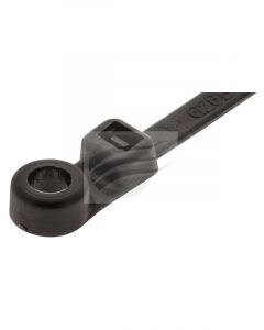 Jaylec Pack 100 Cable Tie 150mm X 3.6mm Black Screw Mount Uv Resistant