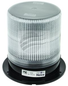 Britax LED Amber Beacon 10-30V 18W Clear Lens 3 Bolt Mount 3 Strobe