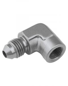 Proflow Female 90 Degree Adaptor 1/8in. NPT To Male -03AN, Silver
