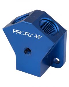 Proflow Billet AN Fuel Block -10AN In -10AN Out w/1/8in. NPT Port,