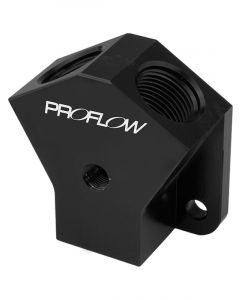 Proflow Billet AN Fuel Block -10AN In -10AN Out w/1/8in. NPT Port