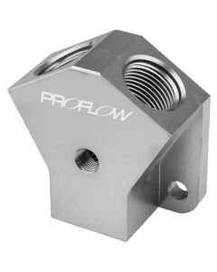 Proflow Billet AN Fuel Block -10AN In -10AN Out w/1/8in. NPT Port,