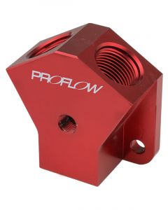 Proflow Billet AN Fuel Block -12AN In -10AN Out w/1/8in. NPT Po