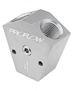 Proflow Fuel Block, Y-Type, Billet Aluminium, Red Anodised, 1/2
