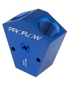 Proflow Fuel Block, Y-Type, Billet Aluminium, Red Anodised, 1/2 in