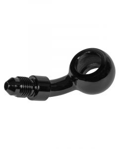 Proflow Black -03AN To 45 Degree Banjo Brake Hose End 10mm 3/8in.