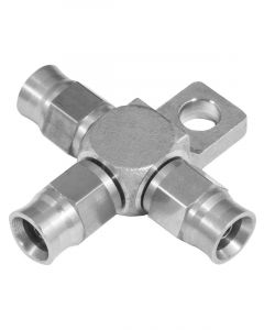 Proflow Stainless Steel Tee Block -03AN Hose w/Mount Tab