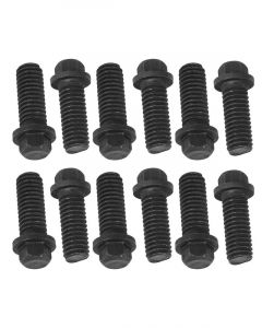 Proflow Header Bolts, Hex Head, M8 X 1.25 in, Custom Black Oxide,