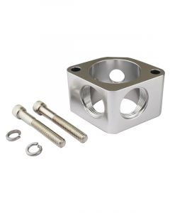 Proflow Water Neck Spacer 2, Billet Aluminium, Silver, 2 x AN16