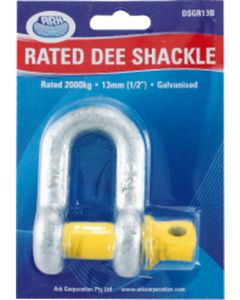 ARK D-Shackle 13mm 1/2 Galvanised 2000kg - Blister
