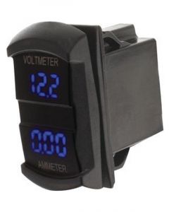 Hulk 4x4 Switch Size Voltmeter & Ammeter 5-30V & 0-10A Blue LED