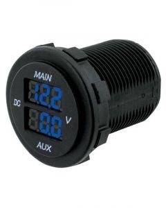 Hulk 4x4 Dual Voltmeter 5-30V Blue LED 29mm Diameter