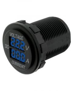 Hulk 4x4 Voltmeter & Ammeter 5-30V & 0-10A Range Blue LED 29mm Dia