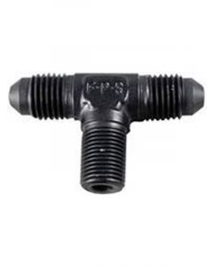 Fragola Adapter Tee 10 AN Male x 10 AN Male x 1/2" NPT Male Black