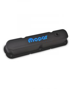 Proform Engine Valve Covers Steel Black Crinkle For Mopar Emblem LA/Small Block