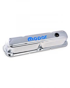 Proform Valve Cover Tall Baffled Breather Hole Mopar Logo Chrome