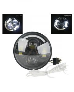 Attitude Headlight 5-3/4 Daymarker Black For Harley