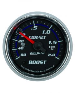 Auto Meter Gauge Cobalt Vacuum/Boost 2 1/16 in. 60CMHG-2.0BAR Mechanical