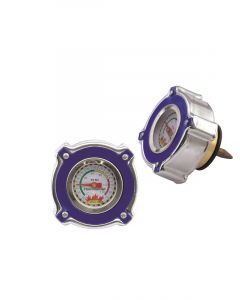 Mr Gasket Radiator Cap/Gauge Thermocap Aluminium Blue Anodised Plain 16