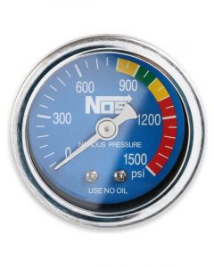 Nitrous Oxide Systems Pressure Gauge Blue 1-1/2" 0-1500 PSI Not Liquid Filled
