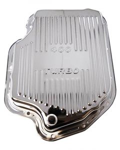 RTS Chrome Steel Transmission Pan For GM Turbo 400 Stock Finned