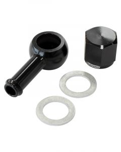 Aeroflow 90 Degree Fuel Pump Banjo Kit Black With Fitting & Cap  AF49-1020BLK