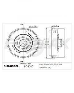 Fremax Brake Drum For Mazda 2 Rear