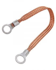 Allstar Performance Ground Strap Gauge 6" Long 5/16" Wide 1/4" Ring terminals 