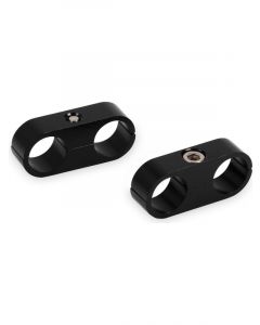 Earls Hose / Tubing Separators Two 0.562" Holes Aluminum Black Pair