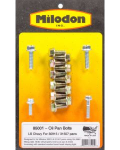 Milodon Oil Pan Bolt Kit Hex Head Chromoly Plated For GM LS-Series Kit 