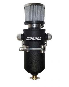 Moroso Breather Tank 3-1/8" Diameter Dual 12 AN Male Fittings Aluminium