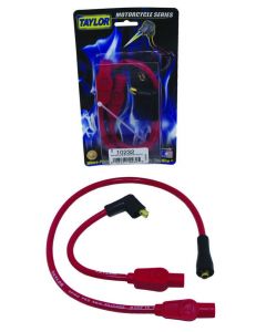 Taylor/Vertex Spark Plug Wire Set Spiral Core 8mm Red 180° Plug Boots 