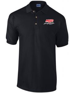 MSD Racing Polo Shirt Black Short Sleeve Pique Knit