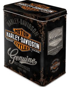 Nostalgic-Art Licensed Product Tin Box Large Harley Davidson Black 10x14x20cm 3L