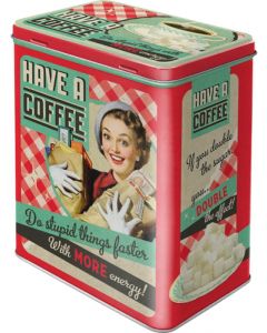 Nostalgic-Art Licensed Product Tin Box Large Have a Coffee Red 10 x 14 x 20cm 3L