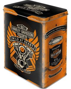 Nostalgic-Art Licensed Tin Box Large Harley Wild at Heart Black 14x20cm 3L