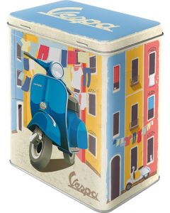 Nostalgic-Art Licensed Tin Box Large Vespa Italian Laundry Blue 10x14x20cm 3L