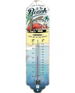 Nostalgic-Art Licensed Product Thermometer VW Bulli Beach Blue 2 x 6.5 x 28 cm