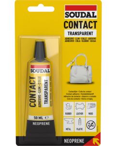 Soudal Contact High Adhesive Strength Fast Cure Transparent Blister 50ml
