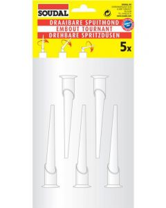 Soudal Silicone Swivelling Nozzles With Caps Twistable Pack of 5