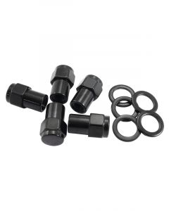 Aeroflow 0.550" Shank Closed Black Wheel Nuts - M14 x 1.50mm Pack of 5